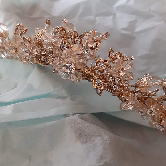 Woodland Tiara-Gold Leaves, Australian Crystals main image 6